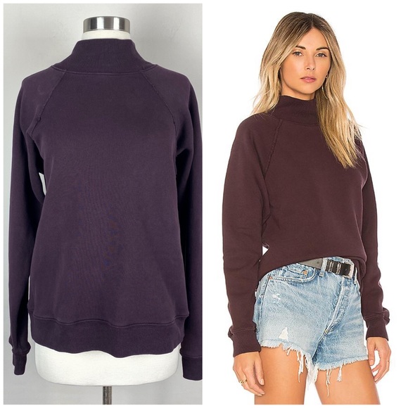 Agolde Tops - AGOLDE Turtle Neck Sweatshirt in Burgundy |E20-39